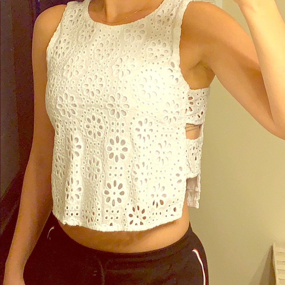 Abercrombie & Fitch white crop top